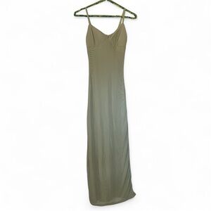 Chic Sage Green Spaghetti Strap Maxi Dress